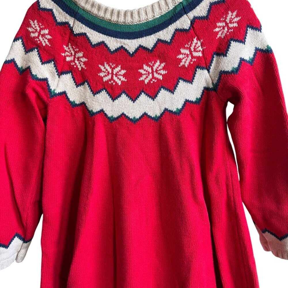 Hanna Andersson Fair Isle Sweater Dress Size 5 (110 cm) - Picture 3 of 6